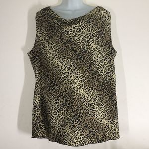 Blue Diamond Plus Animal Print  Boat Neckline